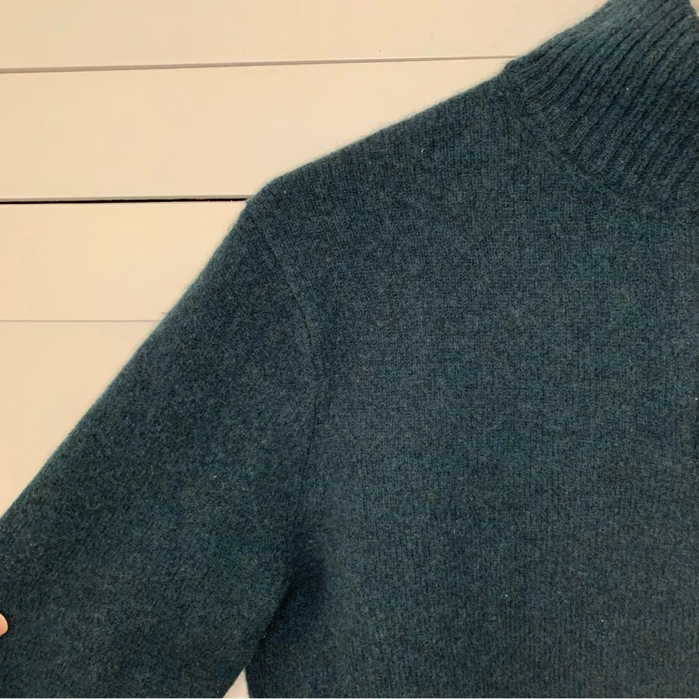 J.Crew Green Lamb’s Wool Half Zip Up Sweater Size Medium